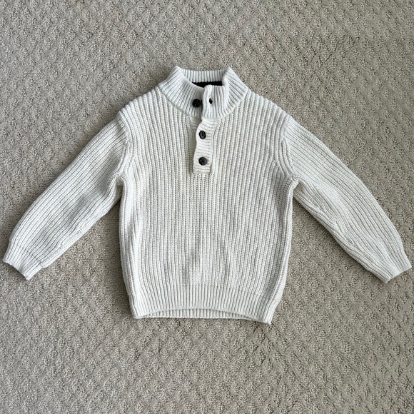 Janie and Jack Wool Blend Knit Sweater Antique White 4 Classic Winter Cozy Warm - Picture 1 of 12